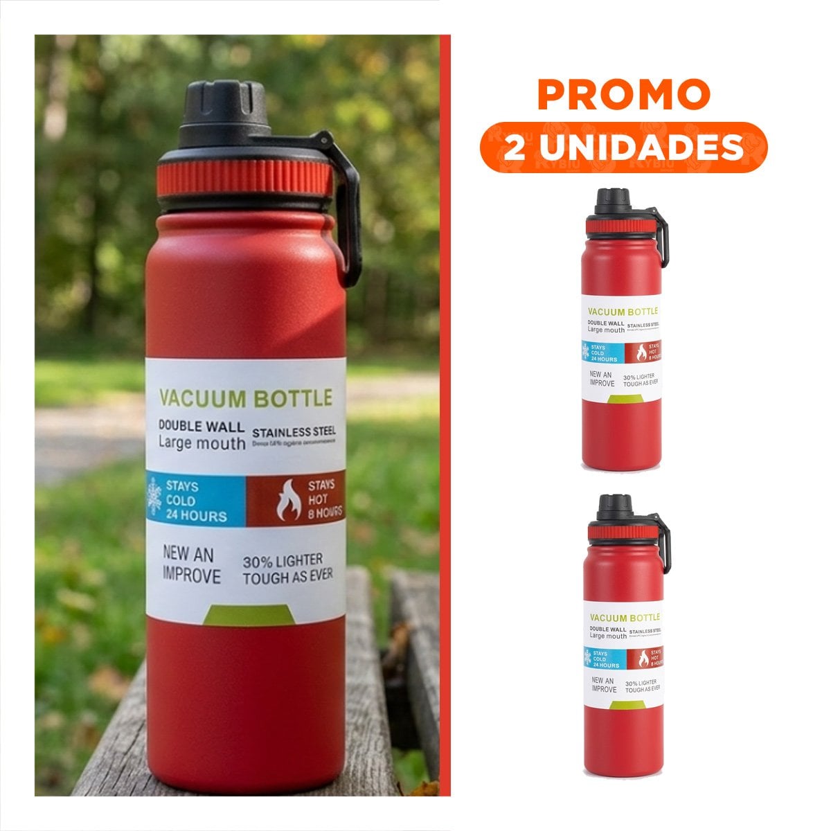 PACK2 COPO ESCOLAR 800ML ROJO PARA BEBIDAS EN CASA O ESCUELA YREGALO STICKER - 1