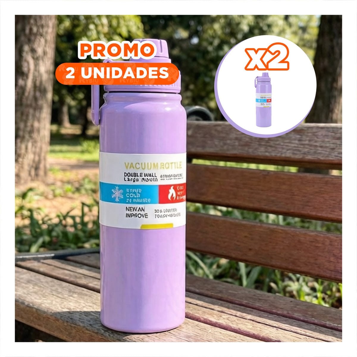 PACK2 RECIPIENTE INFANTIL 800ML LILA PARA HIDRATACION EN CASA YPAPEL REGALO - 1