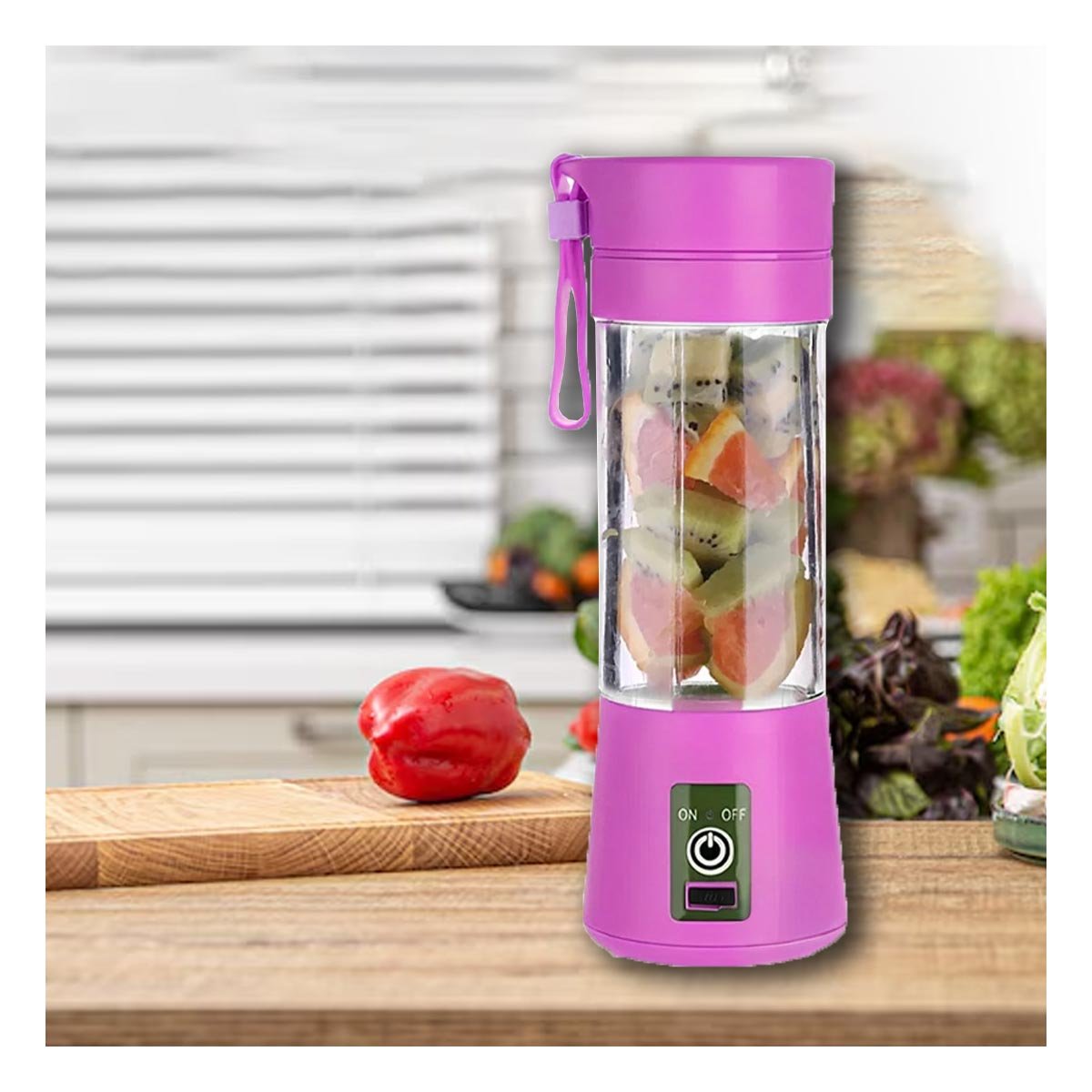 PACK4 PROCESADORA PORTATIL LILA RECARGABLE PARA SMOOTHIES NATURALES YREGALO STICKER - 5