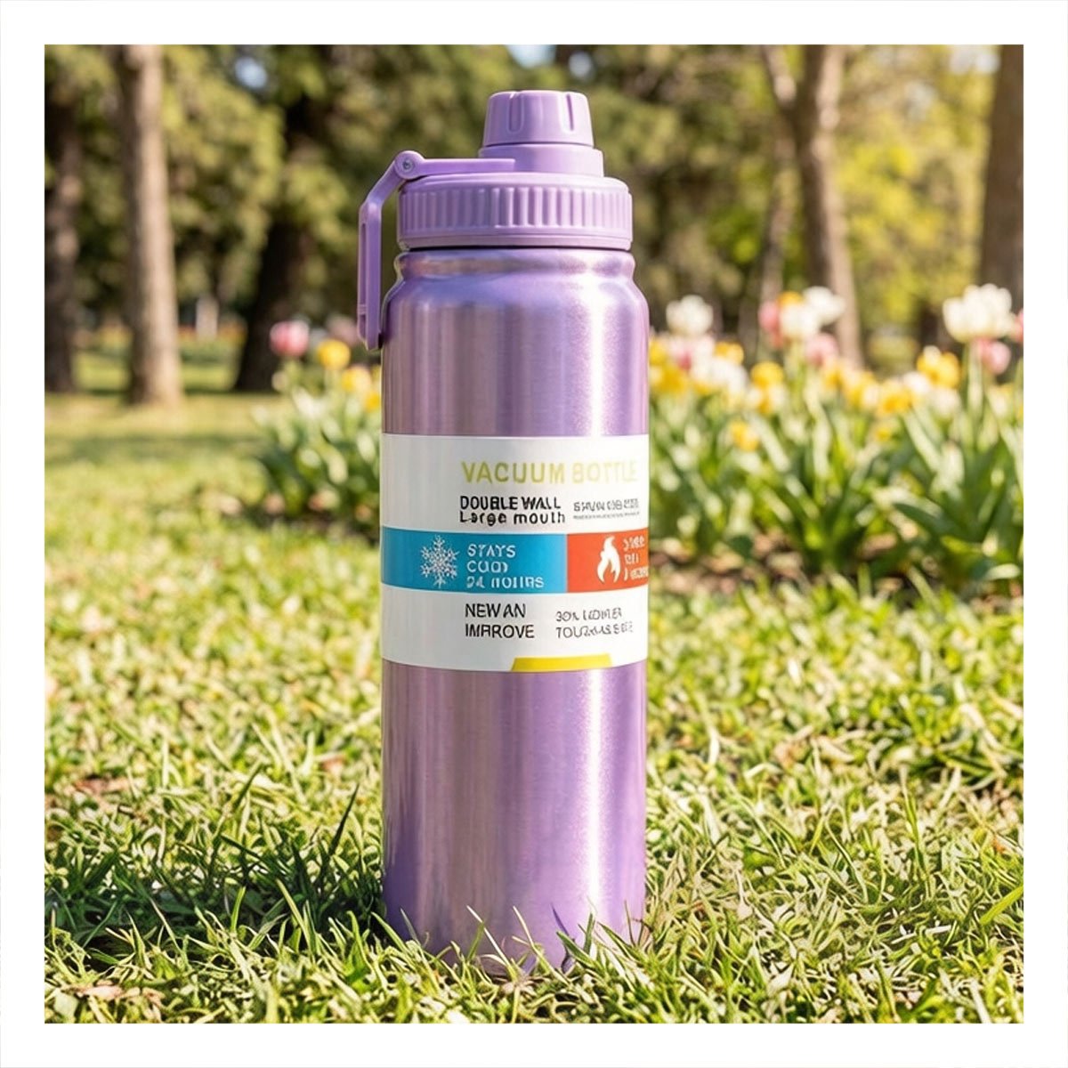 PACK2 RECIPIENTE PORTATIL 800ML LILA PARA BEBIDAS SIN DERRAMES YREGALO STICKER - 3