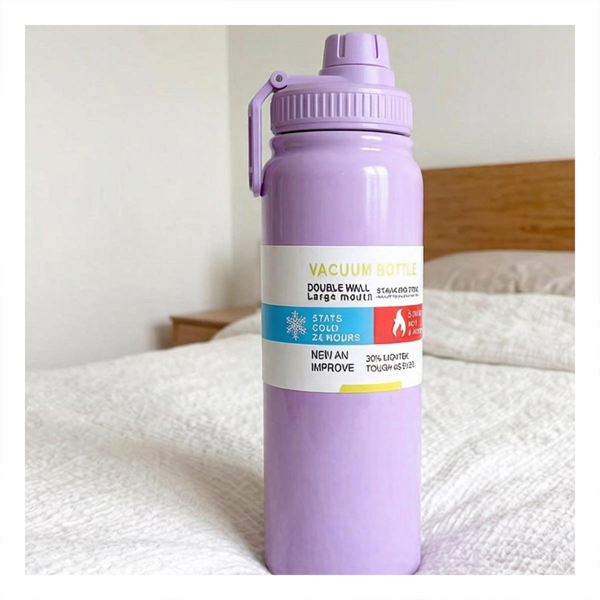 PACK2 RECIPIENTE PORTATIL 800ML LILA PARA BEBIDAS SIN DERRAMES YREGALO STICKER - 5