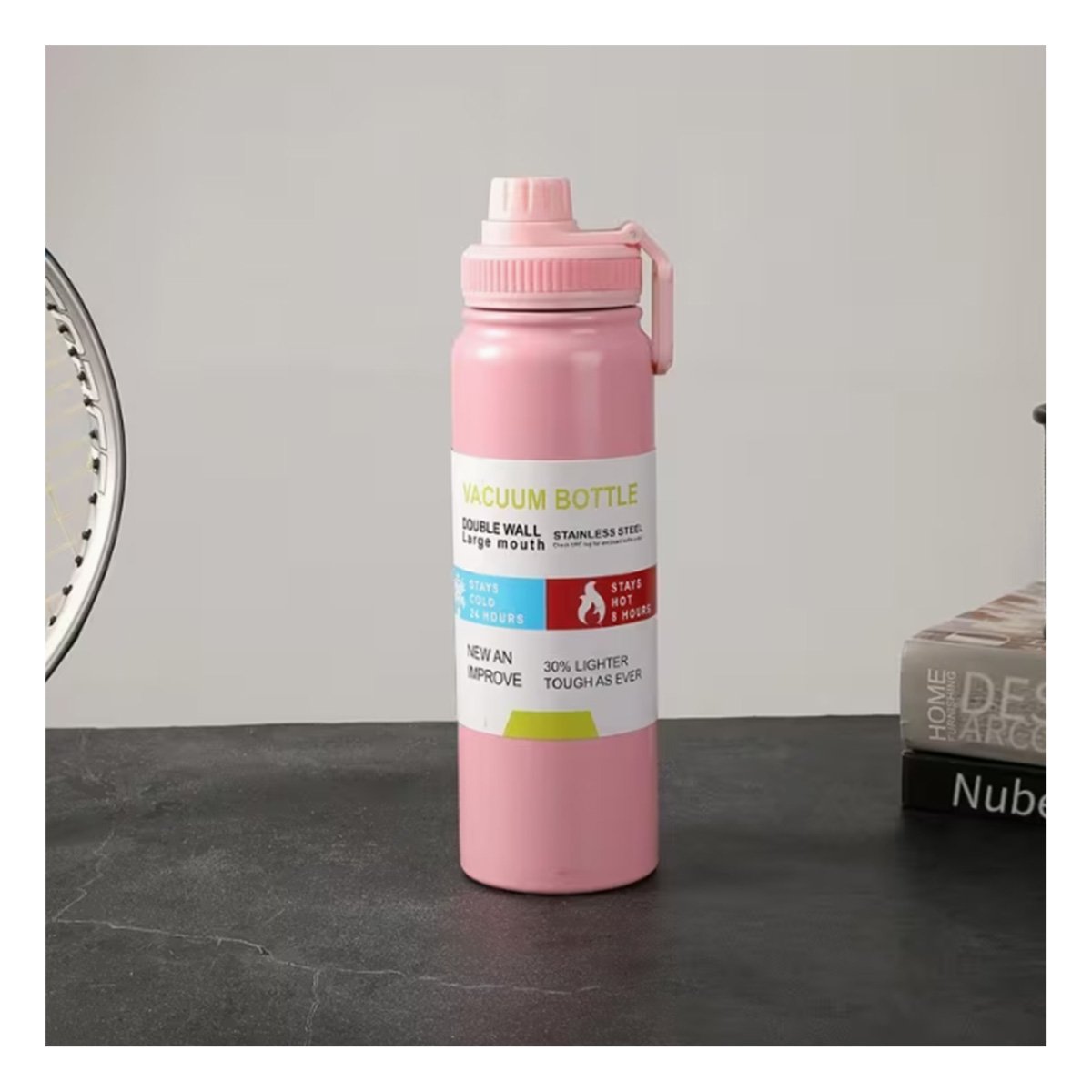 PACK4 ENVASE INFANTIL 800ML ROSADO PARA NINOS CON DISENO DIVERTIDO - 3