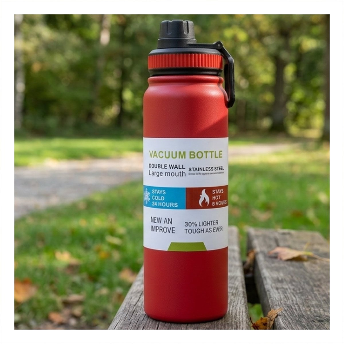 PACK6 FRASCO DIVERTIDO 800ML ROJO PARA NINOS CON TAPA HERMETICA YREGALO STICKER - 3