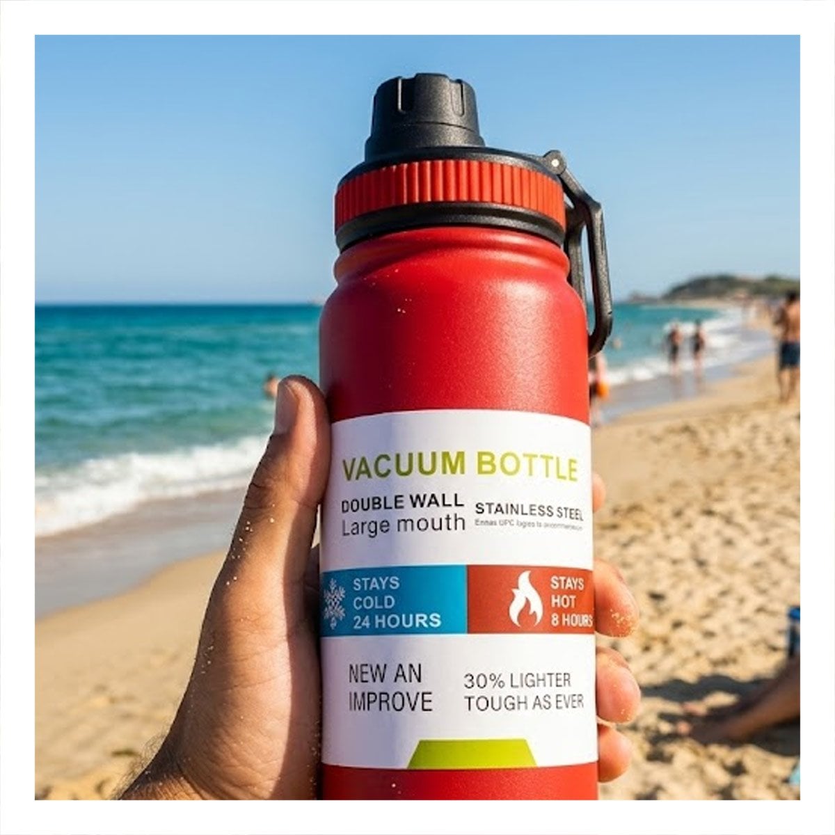 PACK4 FRASCO 800ML ROJO CON DISENO INFANTIL PARA REGALOS YREGALO STICKER - 3