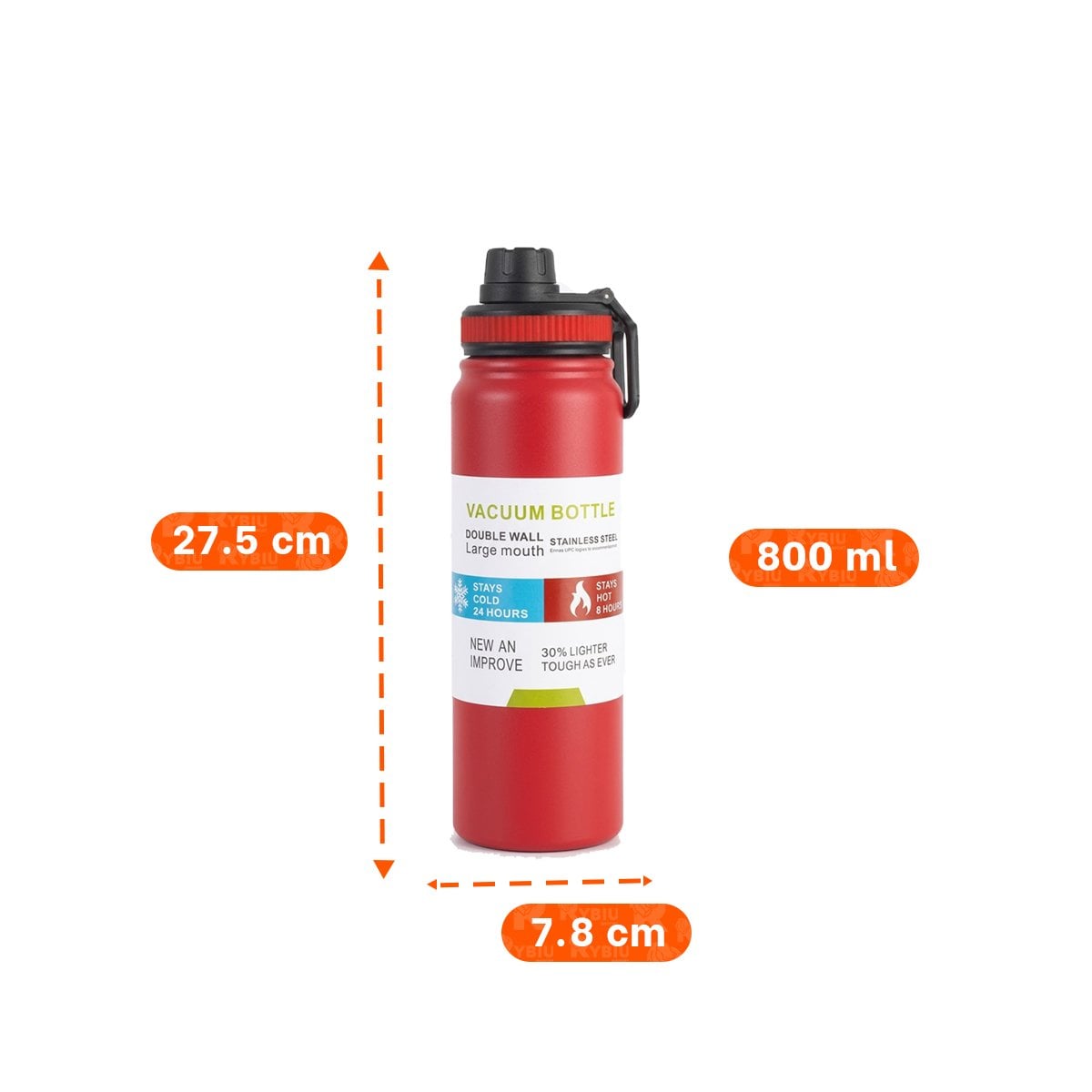 PACK4 FRASCO 800ML ROJO CON DISENO INFANTIL PARA REGALOS YREGALO STICKER - 4