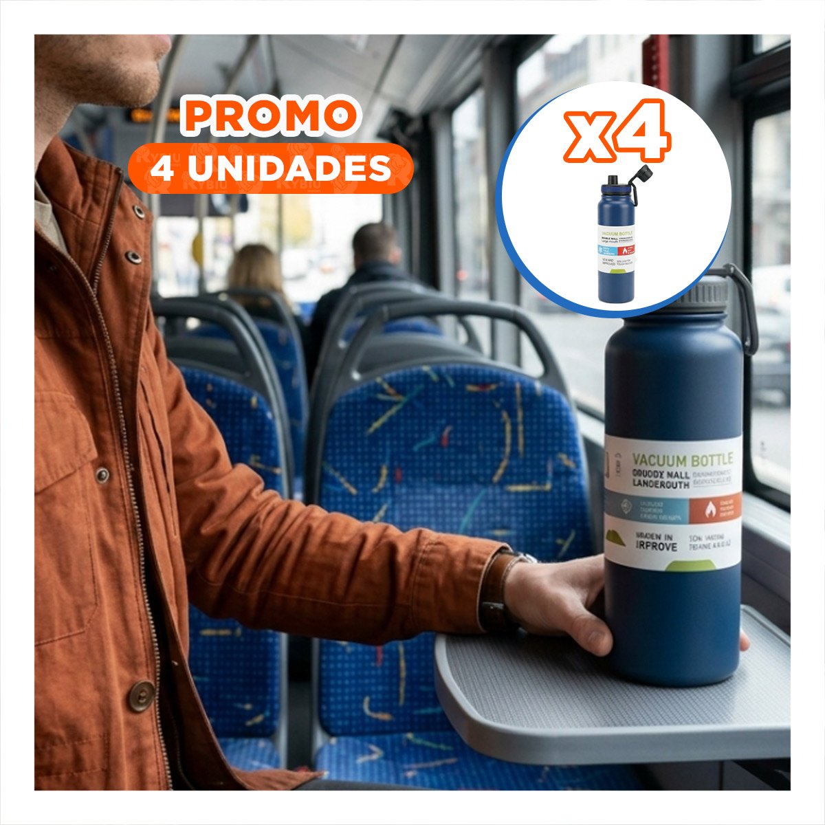 PACK4 COPO DIVERTIDO 800ML AZUL PARA NINOS EN ESCUELA Y HOGAR YPAPEL REGALO - 1