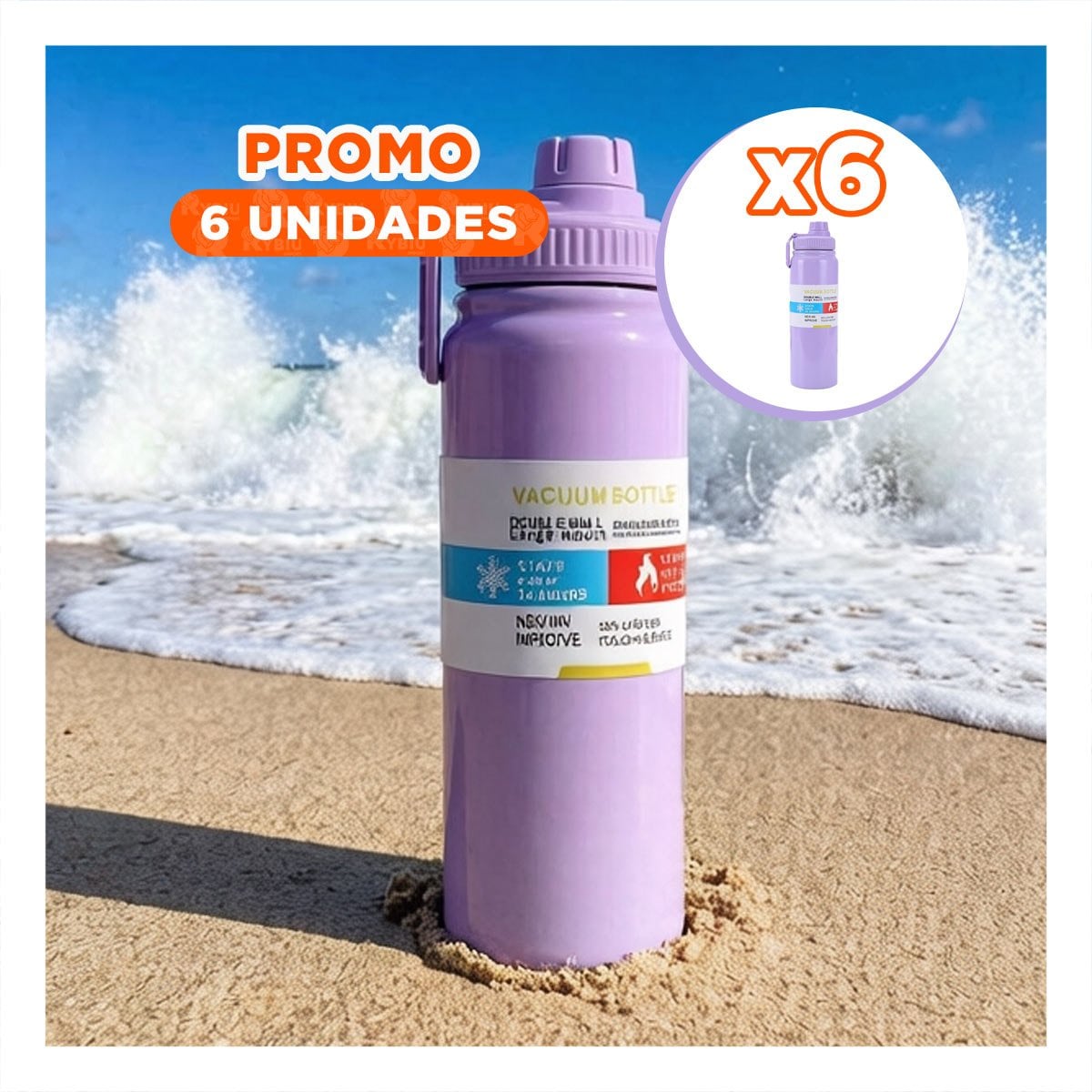PACK6 ENVASE RESISTENTE 800ML LILA PARA USO ESCOLAR Y HOGAR YPAPEL REGALO - 1