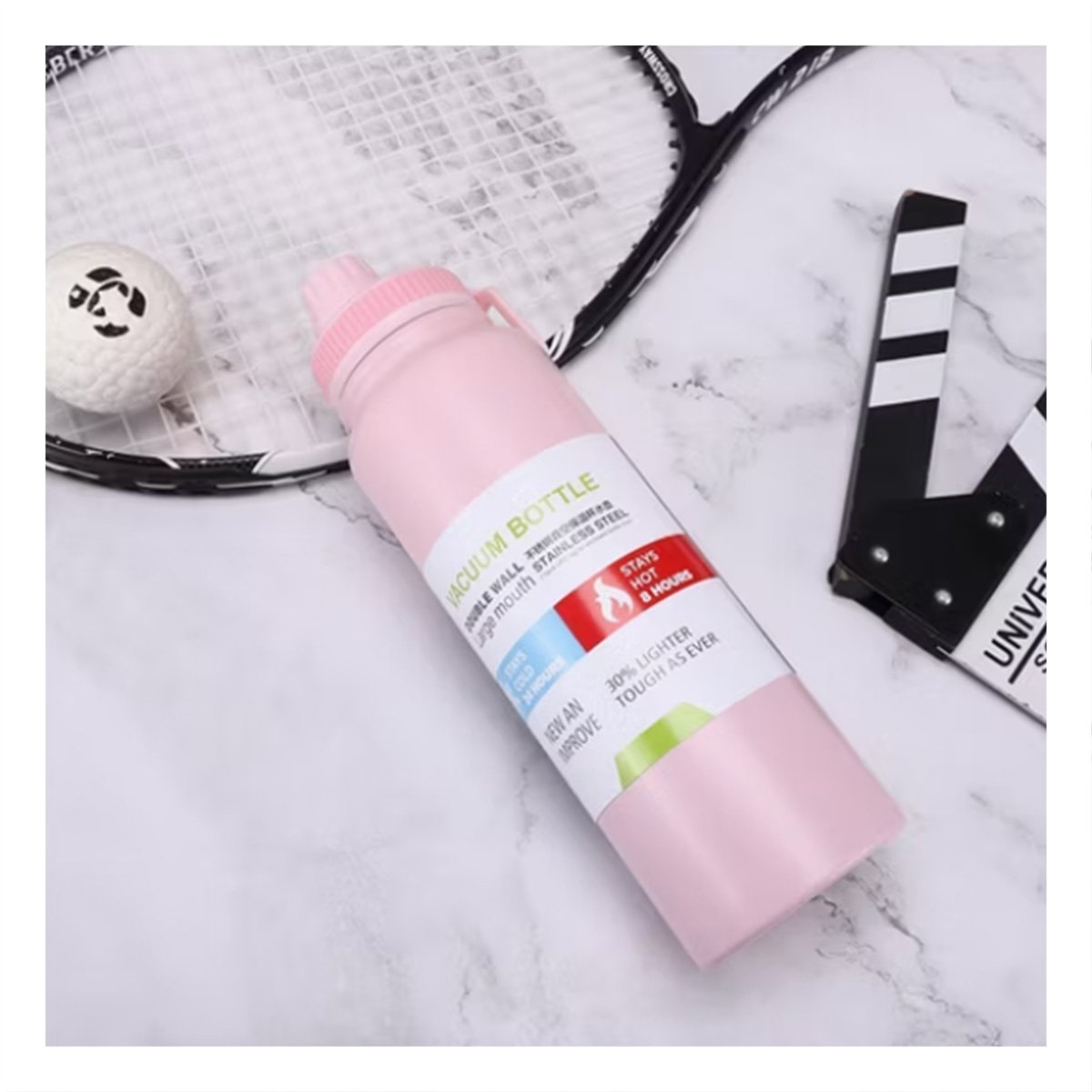 PACK4 ENVASE DIVERTIDO 800ML ROSADO PARA BEBIDAS EN EXCURSIONES YPAPEL REGALO - 5