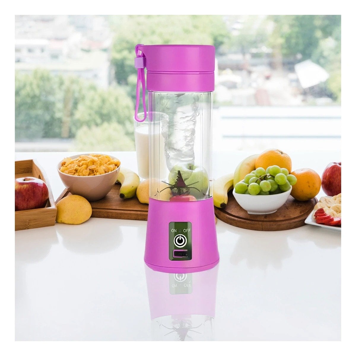 LICUADORA PORTATIL LILA RECARGABLE PARA JUGOS Y BATIDOS EN CASA - 1