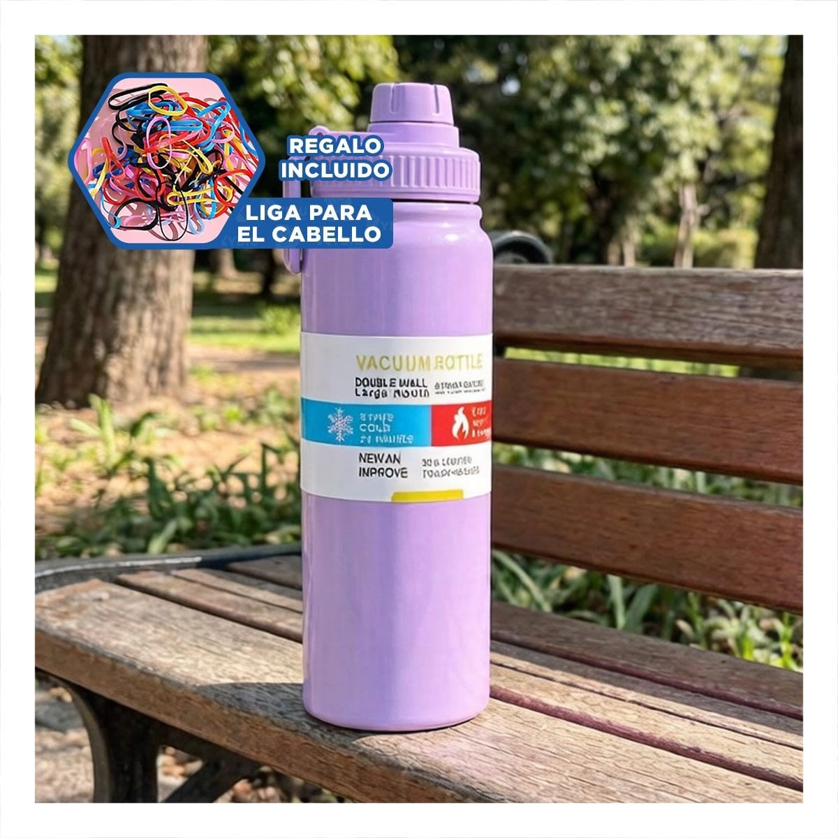 TERMO ESCOLAR 800ML LILA PARA BEBIDAS FRIAS Y CALIENTES YLIGAS REGALO - 2