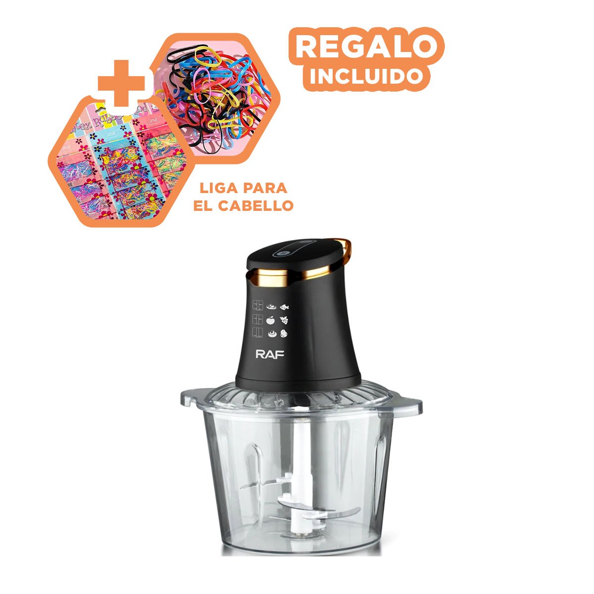 PROCESADORA DE ALIMENTOS CON 4 CUCHILLAS NEGRO DE ALTA CALIDAD PARA COCINA YLIGAS REGALO - 2