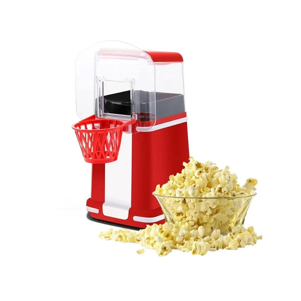 EQUIPO DE POP CORN TIPO BASQUET COLOR ROJO PARA HOGAR AMBIENTE VINTAGE YREGALO STICKER - 1