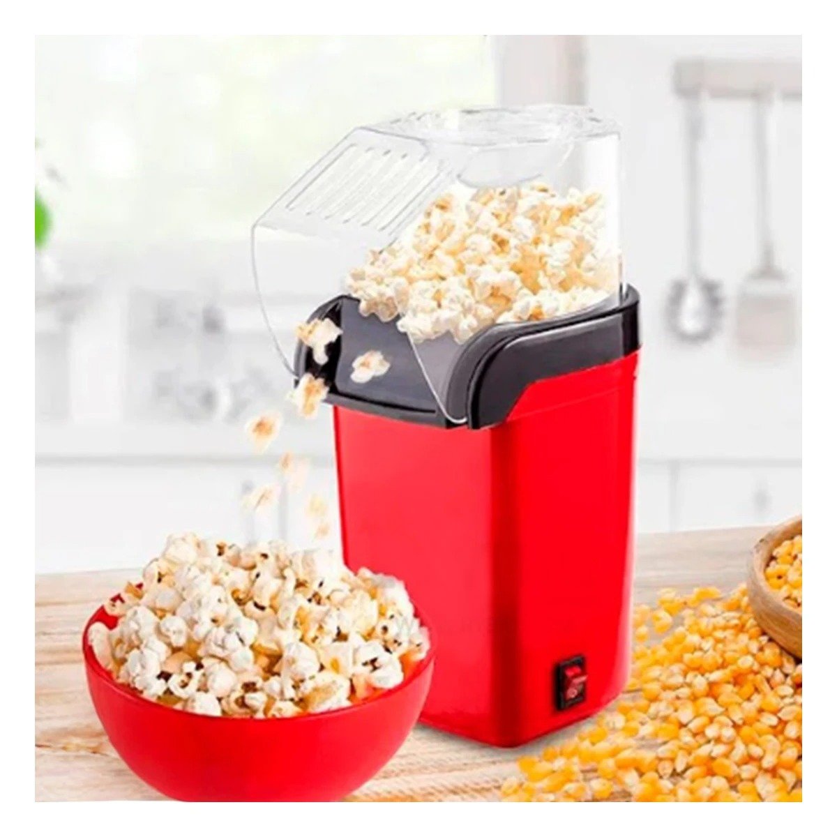 PACK4 PALOMITERA ELECTRICA DE POPCORN COLOR ROJO PARA HOGAR AMBIENTE RETRO YPAPEL REGALO - 2