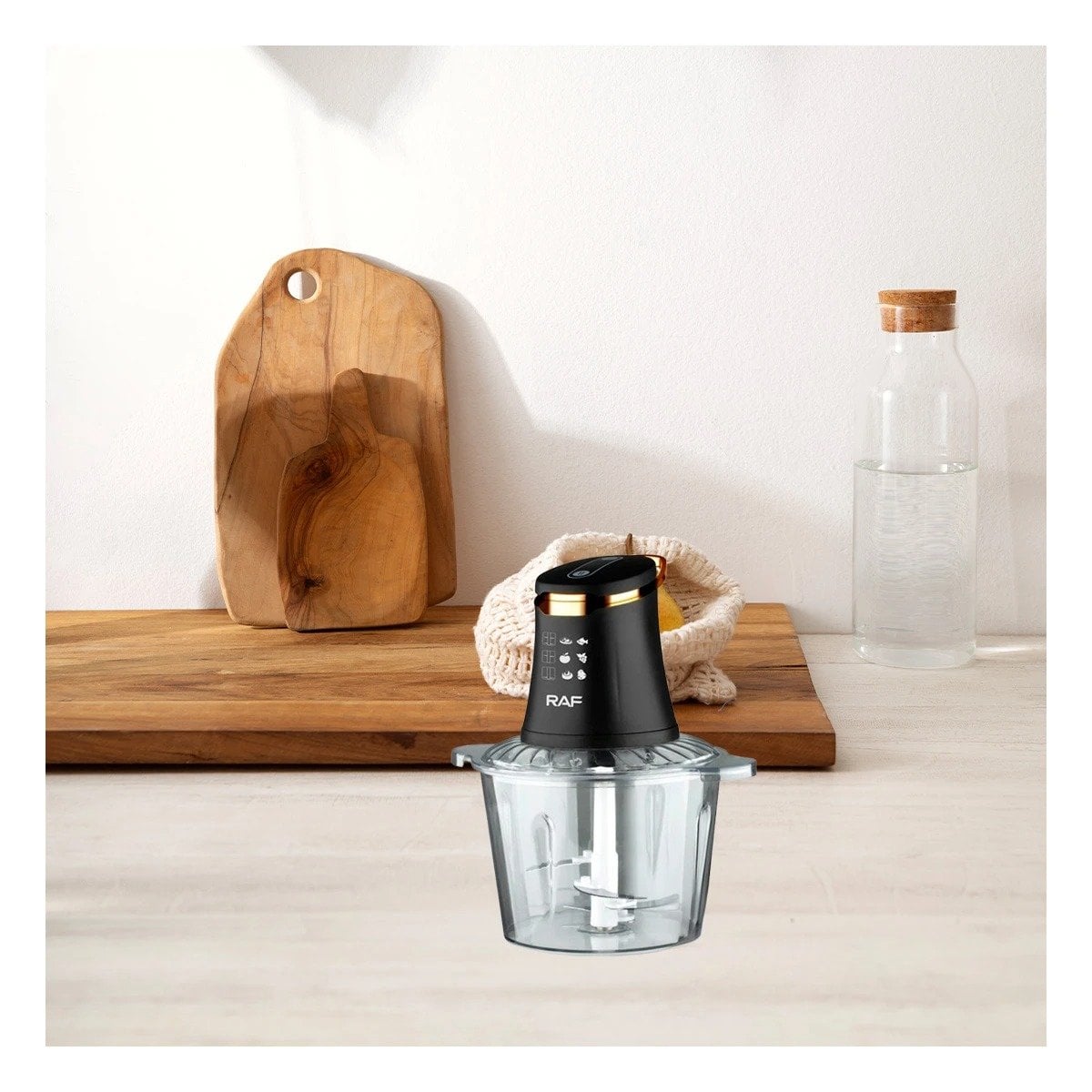 PICADORA DE ALIMENTOS CON 4 CUCHILLAS NEGRO POTENTE PARA COCINA MODERNA - 3