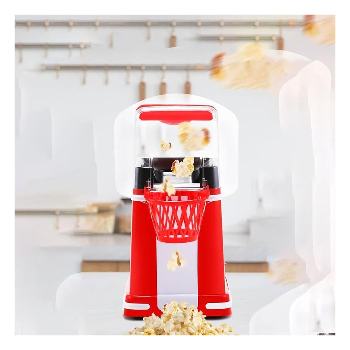 PACK4 PALOMITERA ELECTRICA DE POP CORN TIPO BASQUET COLOR ROJO PARA HOGAR CINE YREGALO STICKER - 3