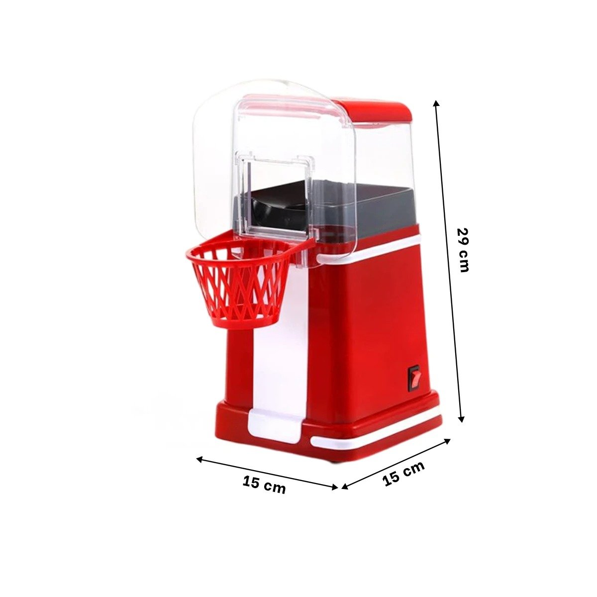 PACK2 FABRICADORA DE POP CORN TIPO BASQUET COLOR ROJO PARA CASA ESTILO CINE - 4