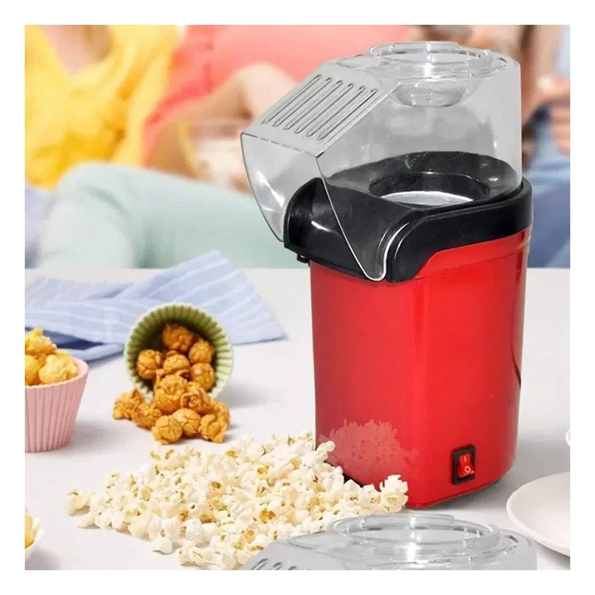 PACK6 APARATO CASERO DE POPCORN COLOR ROJO PARA HOGAR AMBIENTE RETRO YREGALO STICKER - 3