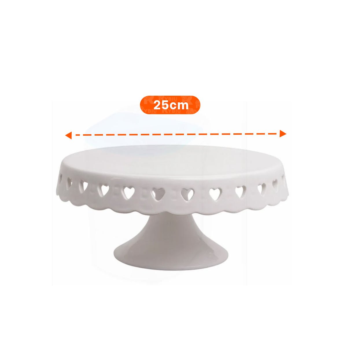 PACK2 SOPORTE DECORATIVO CORAZONES CERAMICA BLANCO 25 CM PARA REPOSTERIA YPAPEL REGALO - 4