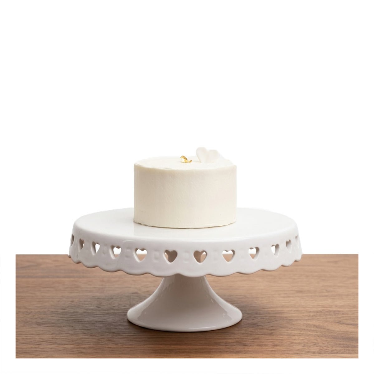 PACK4 EXHIBIDOR DECORATIVO CERAMICA CORAZONES COLOR BLANCO 25 CM PARA POSTRES YPAPEL REGALO - 3