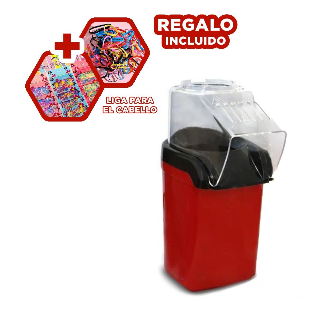 PALOMITERA PARA HACER POPCORN COLOR ROJO CON DISENO VINTAGE DECORATIVO YLIGAS REGALO - 2
