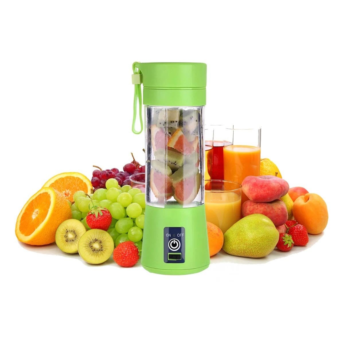 PROCESADORA COMPACTA PORTATIL VERDE ELECTRICA PARA JUGOS EN CASA YREGALO STICKER - 1