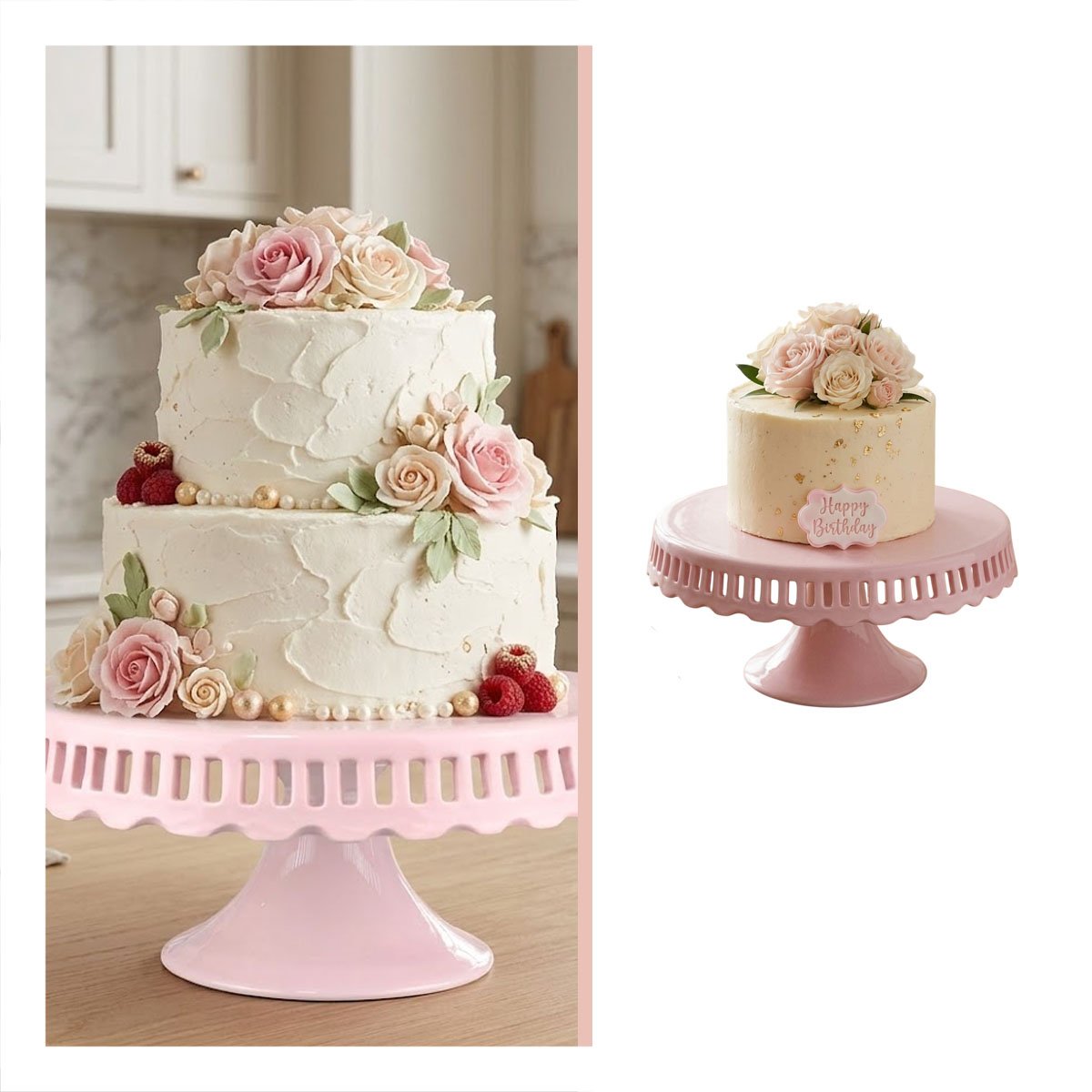 PACK6 SOPORTE RAYITAS PARA REPOSTERIA CERAMICA ROSADO 25 CM RESISTENTE YREGALO STICKER - 2
