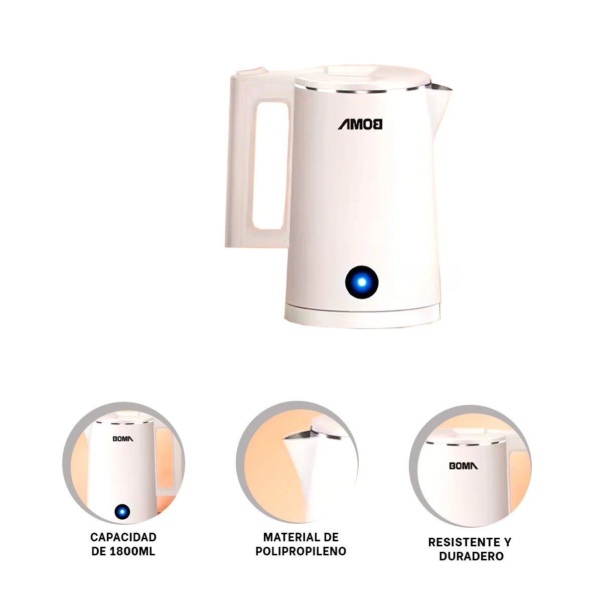 JARRA ELECTRICA BLANCO BOMA CON DISEÑO FUNCIONAL PARA CASA YSTICKY - 5