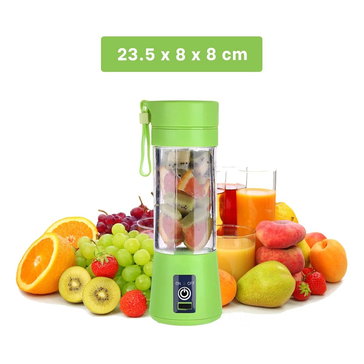 PACK2 BATIDORA PORTATIL VERDE RECARGABLE PARA JUGOS Y SMOOTHIES NATURALES - 4