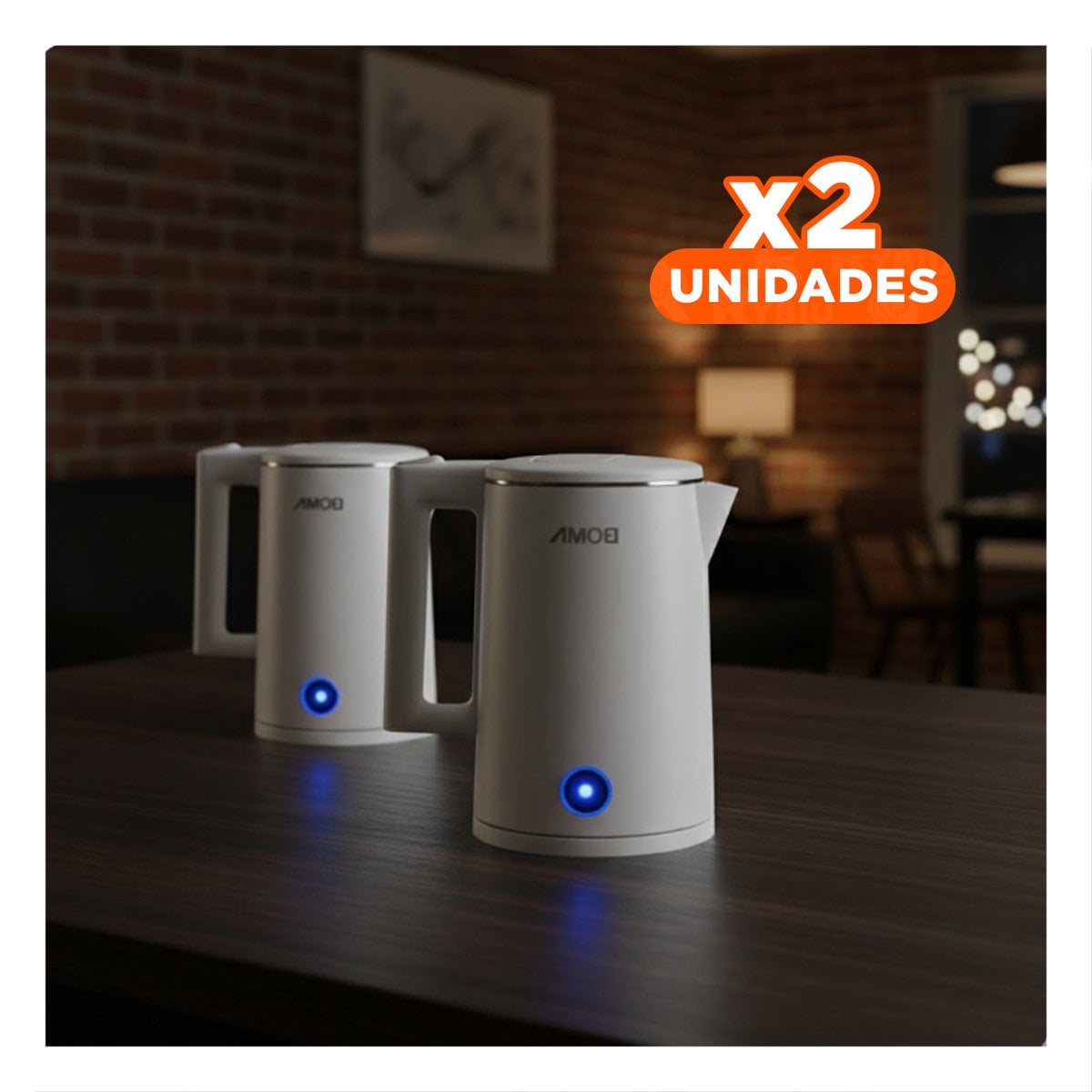 PACK2 JARRA ELECTRICA BLANCO BOMA PARA HOGAR MODERNO YPAPEL REGALO - 1