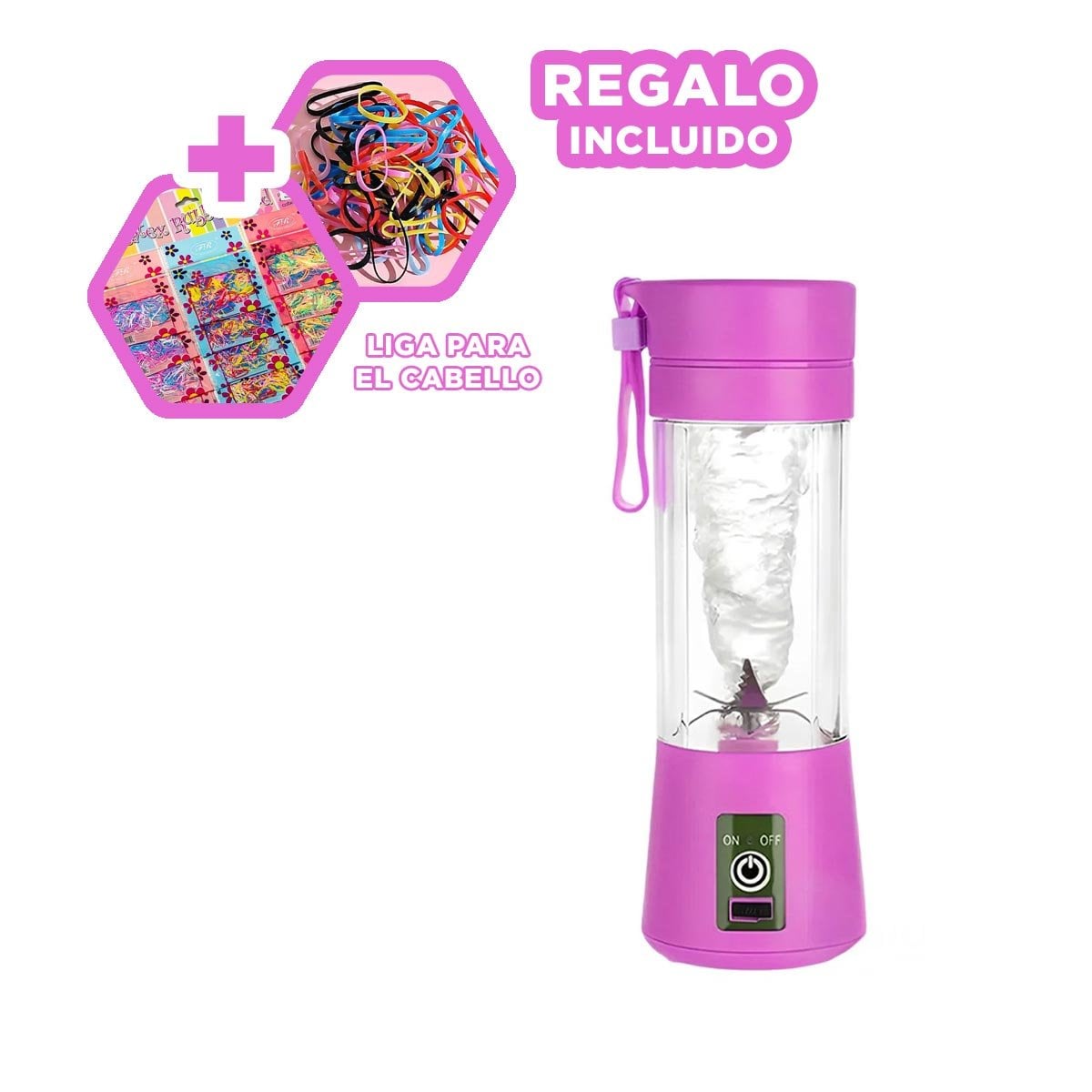 TRITURADORA PERSONAL PORTATIL LILA RECARGABLE PARA BATIDOS YLIGAS REGALO - 2