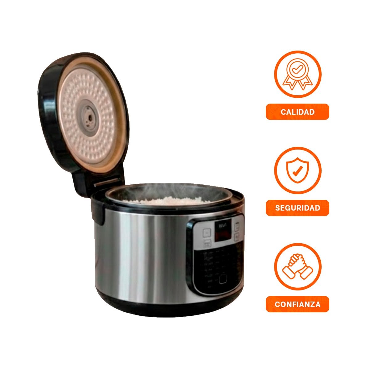 SISTEMA DE COCCION RAPIDA 5L PLATEADO CON FUNCION DE VAPOR PARA COMIDA SANA YSTICKY - 5