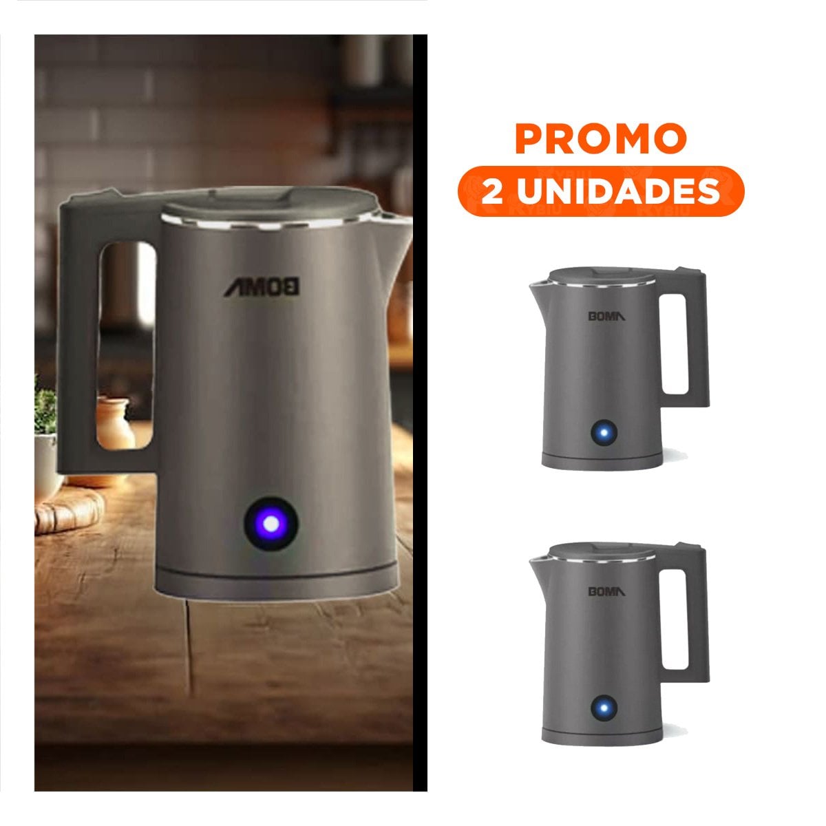 PACK2 CALENTADOR PORTATIL 1800ML PLOMO BOMA TECNOLOGIA DURADERA YREGALO STICKER - 1