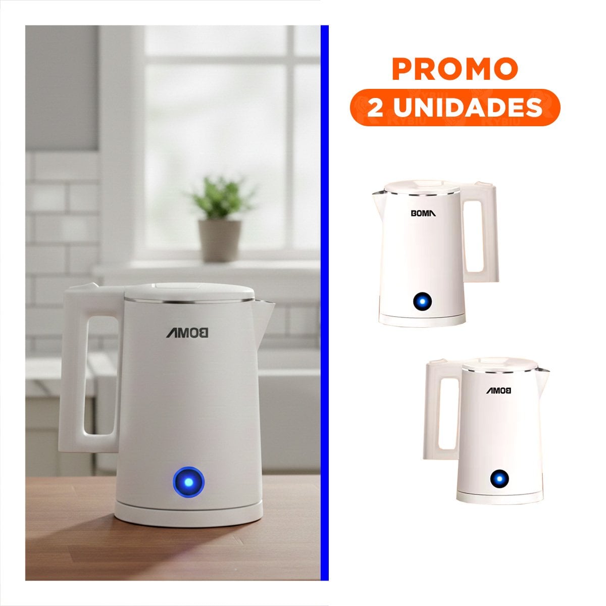 PACK2 CALENTADOR ELECTRICO BLANCO BOMA PARA BEBIDAS CALIENTES YREGALO STICKER - 1