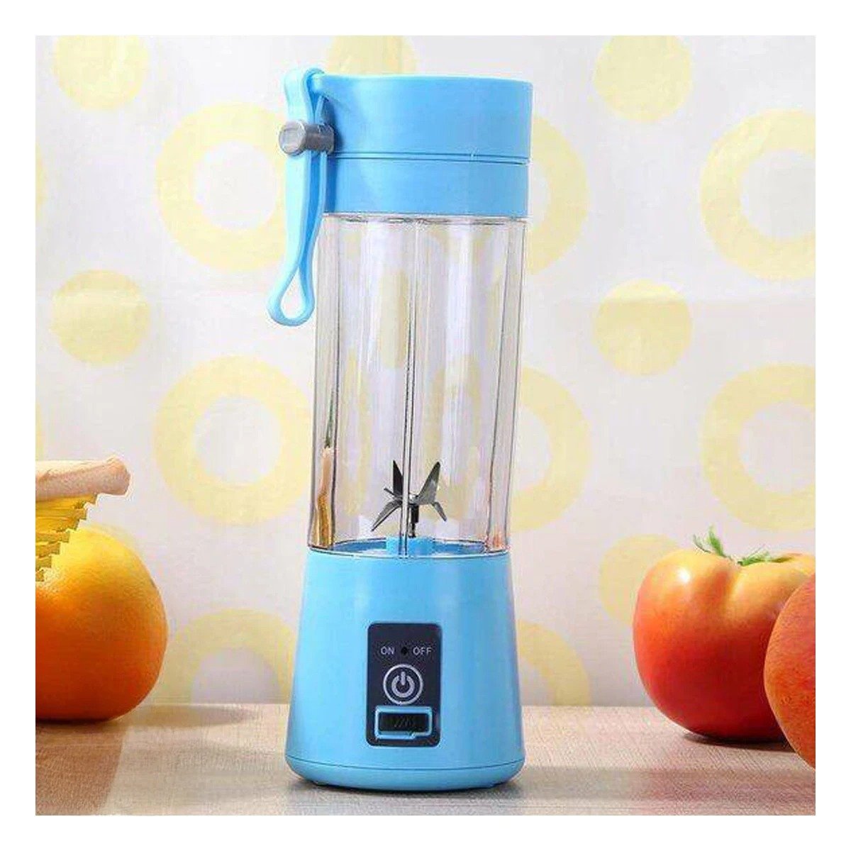 LICUADORA PORTATIL RECARGABLE CELESTE PARA JUGOS Y BATIDOS EN CASA - 1
