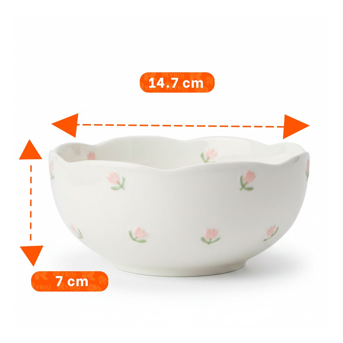 PLATO DE CERAMICA CIRCULAR TULIPANES BLANCO 14,7X7CM PARA USO DIARIO YSTICKY - 4