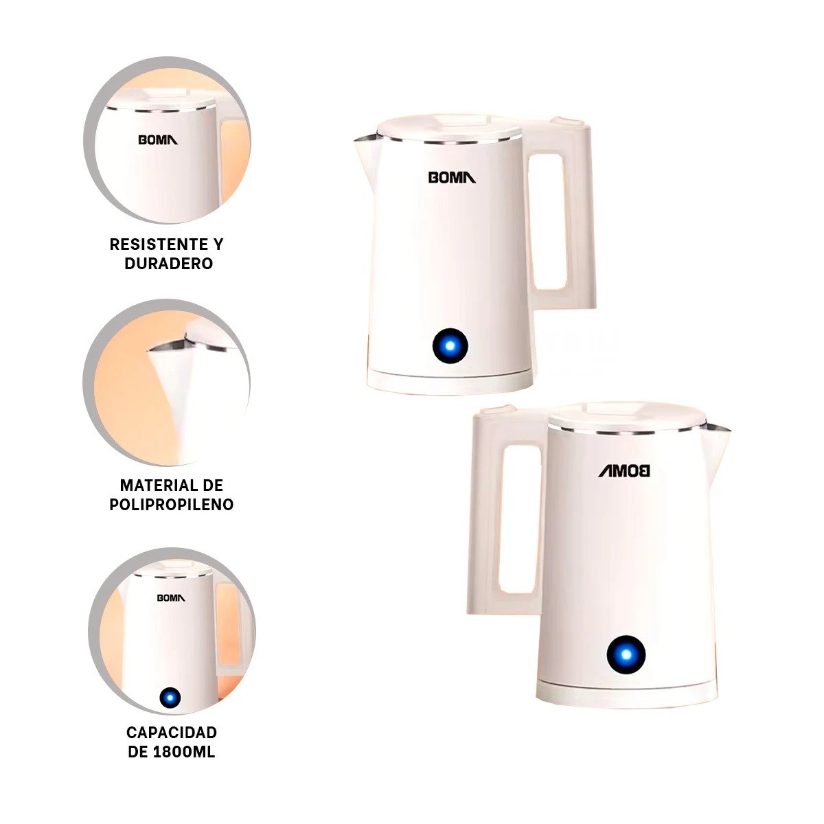 CALENTADOR DE AGUA BLANCO BOMA PARA COCINA Y OFICINA YPAPEL REGALO - 5