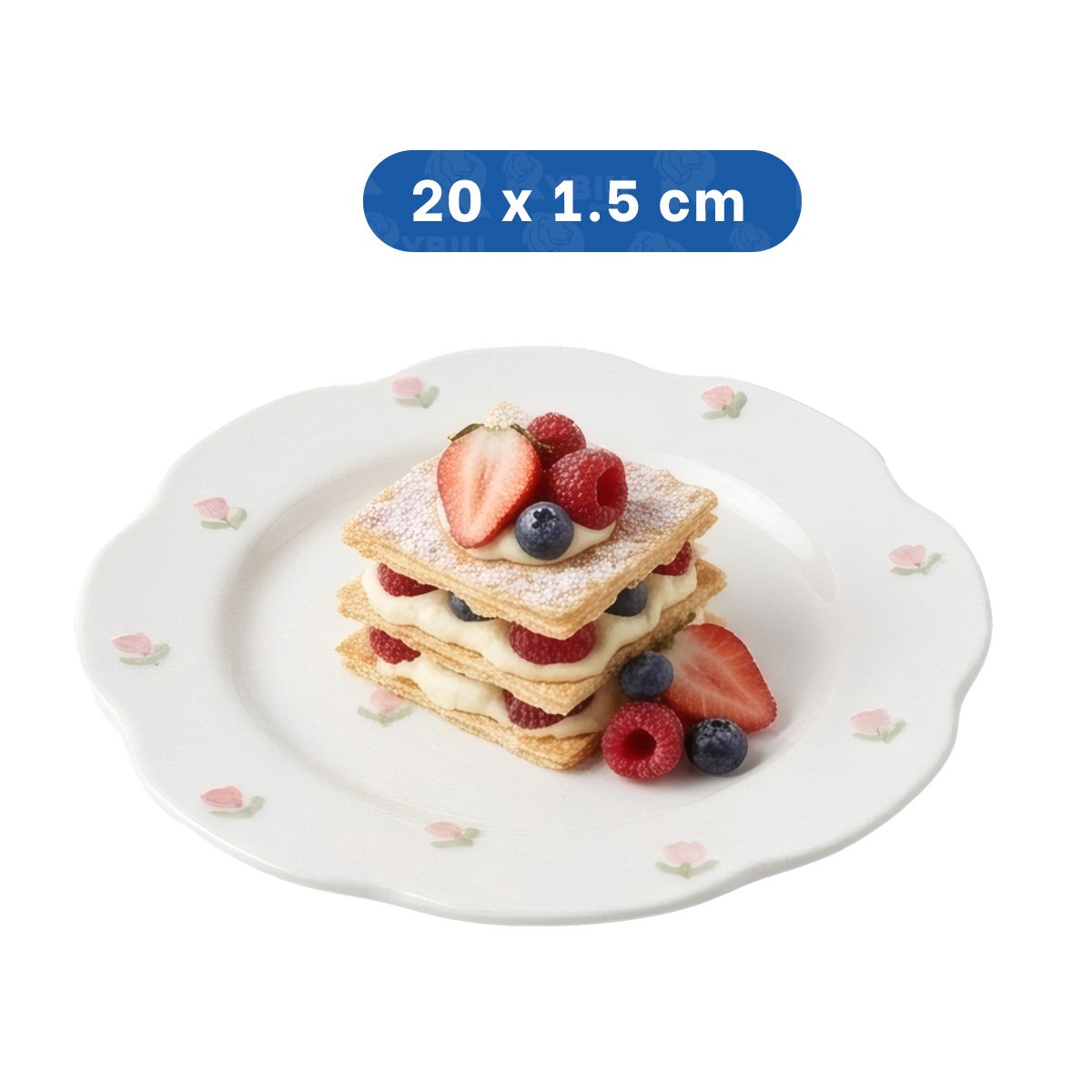 PACK2 CUENCO DE CERAMICA CIRCULAR TULIPANES COLOR BLANCO 20X1,5CM PARA MESA Y COCINA - 4