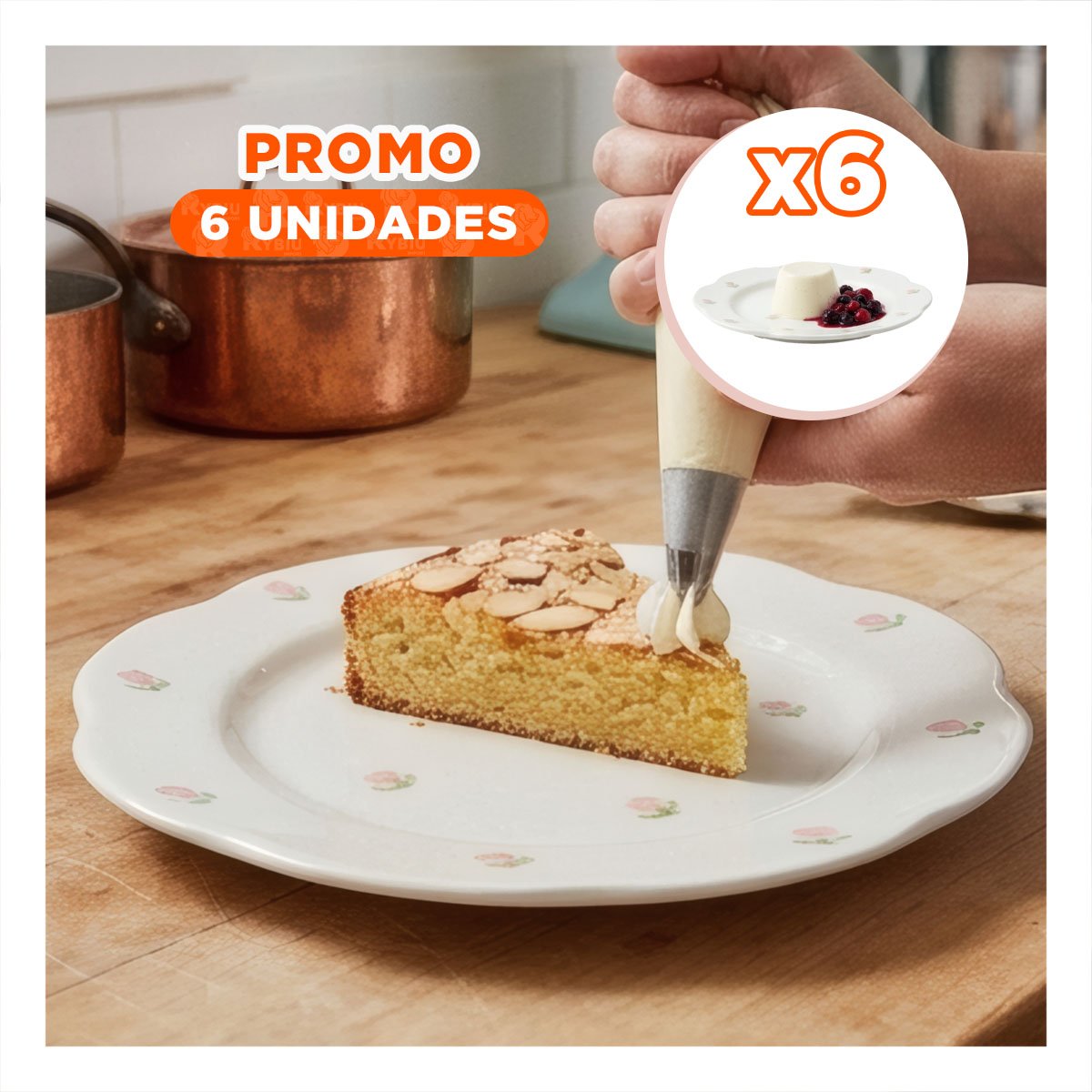 PACK6 RECIPIENTE MODERNO CIRCULAR TULIPANES BLANCO 20X1,5CM PARA USO DIARIO YPAPEL REGALO - 1
