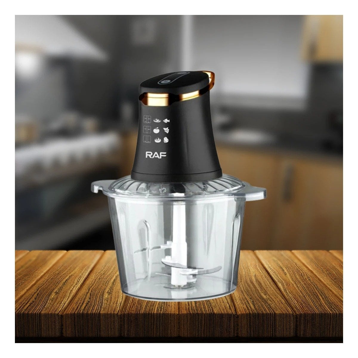 TRITURADORA DE ALIMENTOS CON 4 CUCHILLAS NEGRO ELECTRICA PARA HOGAR YPAPEL REGALO - 1