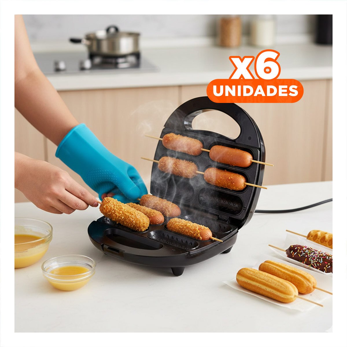 PACK6 APARATO ELECTRICO RAF NEGRO PARA COCINA PRACTICA YPAPEL REGALO - 1