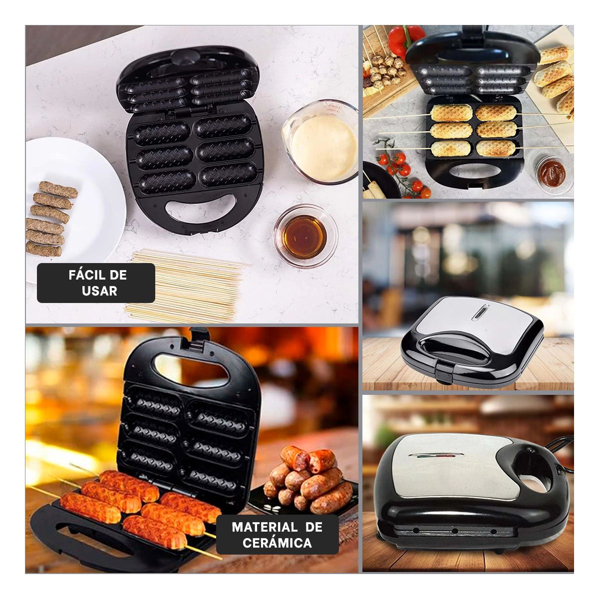 PACK6 APARATO ELECTRICO RAF NEGRO PARA COCINA PRACTICA YPAPEL REGALO - 3