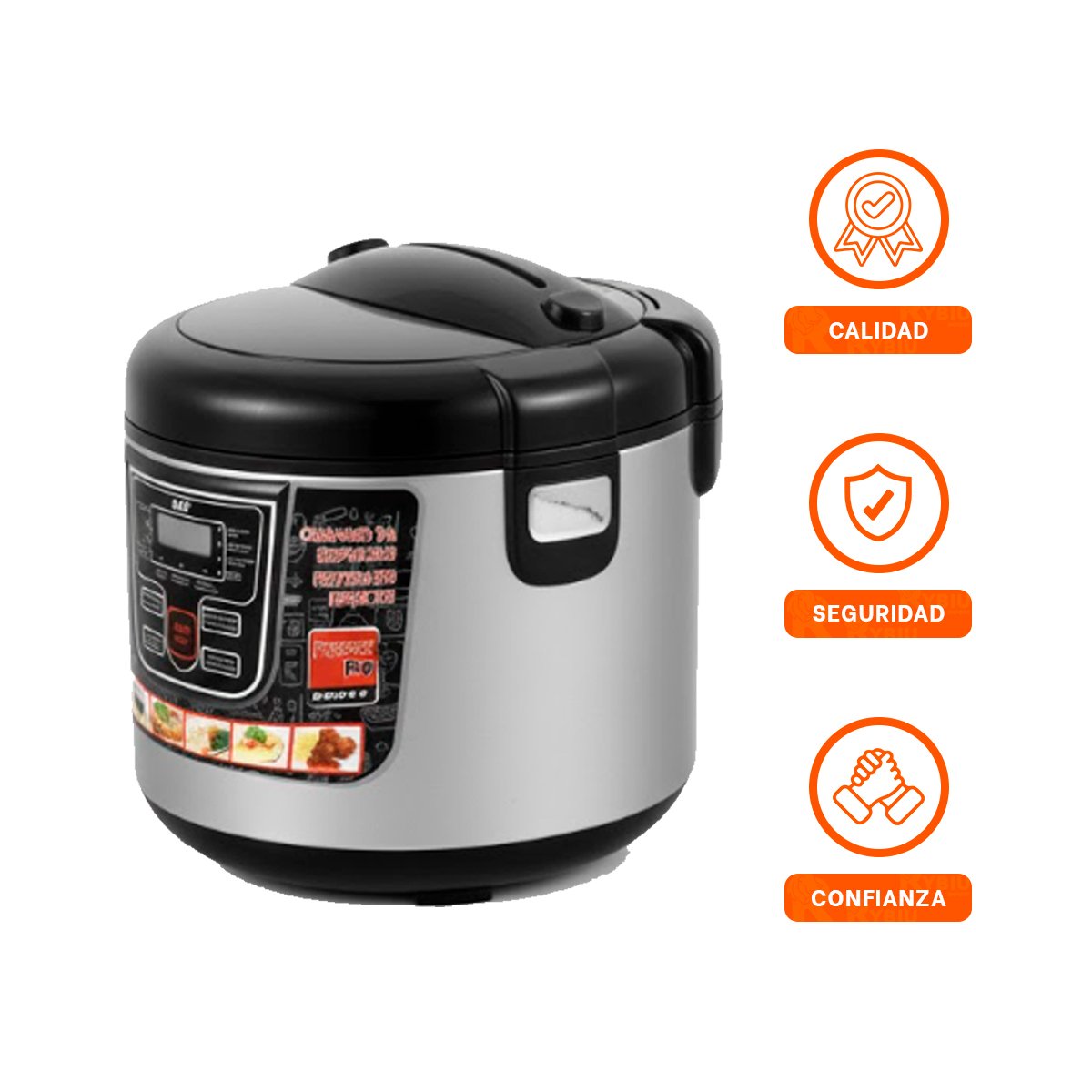 COCINA ELECTRICA MULTIFUNCIONAL 5L CON 12 FUNCIONES DE COLOR PLOMO Y NEGRO YSTICKY - 5
