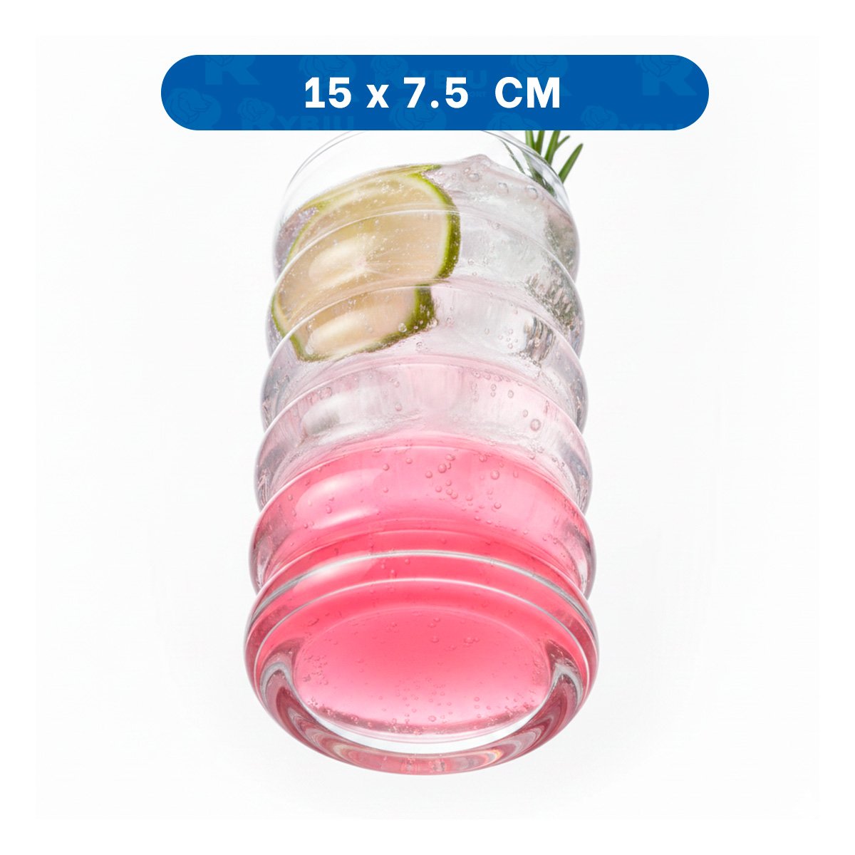 PACK2 COPA MODERNA TRANSPARENTE DE VIDRIO ESTILO 6 CURVAS PARA COCTELES EN CASA - 4