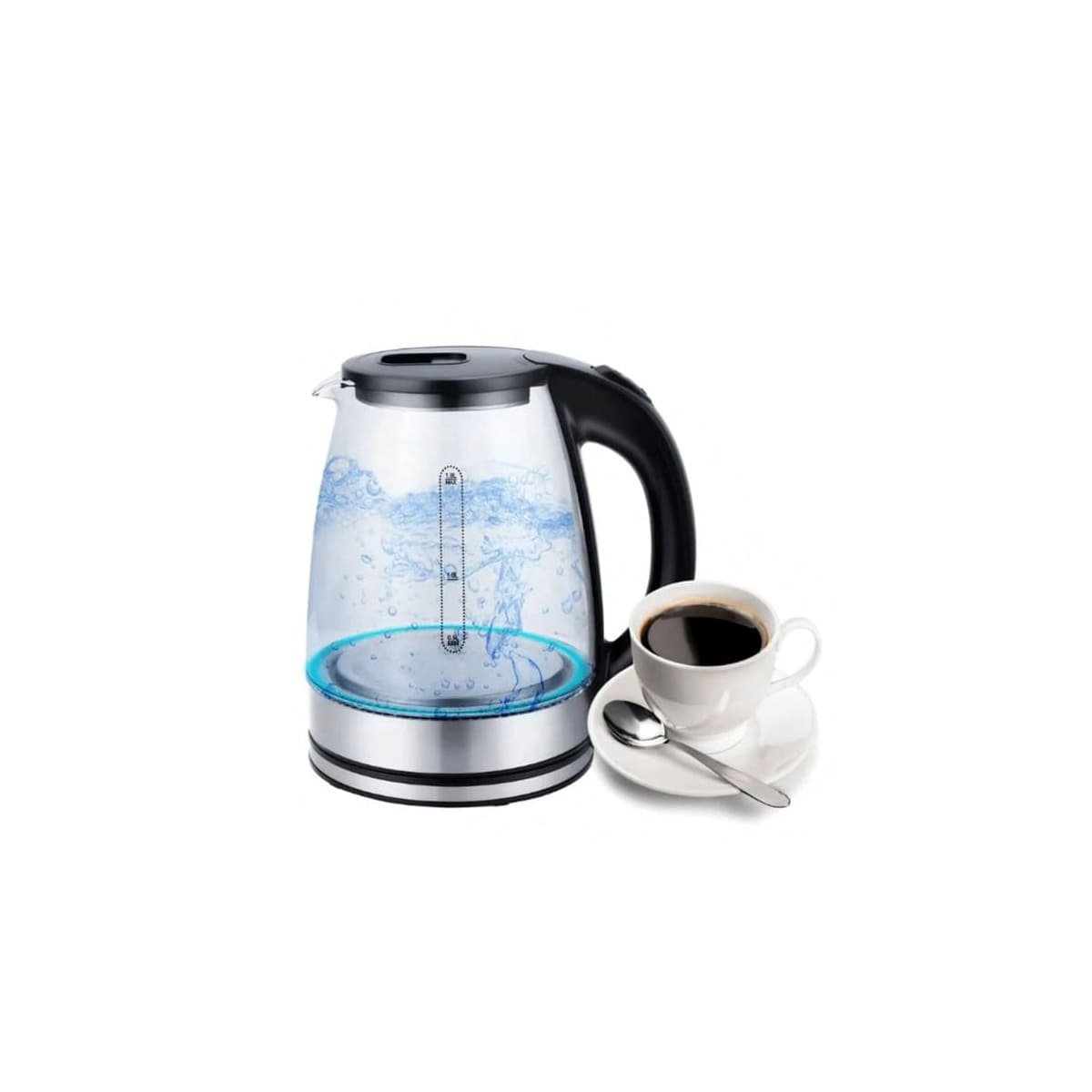 TETERA DE VIDRIO 2 LT TRANSPARENTE PARA PREPARAR BEBIDAS CALIENTES EN CASA YREGALO STICKER - 1