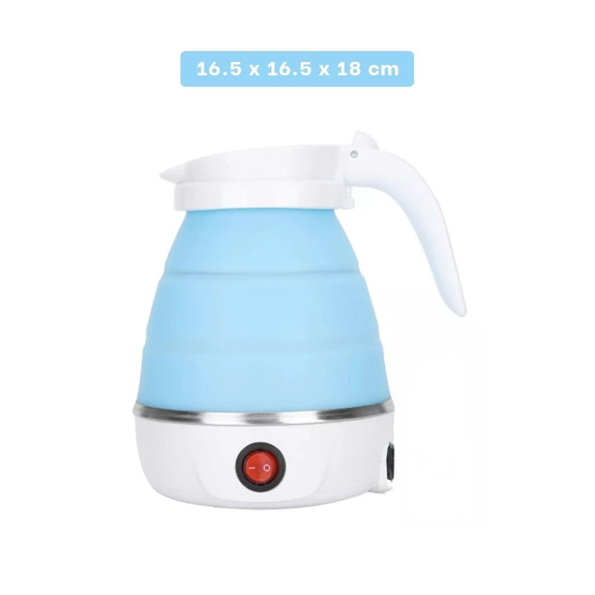 OLLA ELECTRICA PLEGABLE DE SILICONA 600ML CELESTE MODERNA YREGALO STICKER - 4