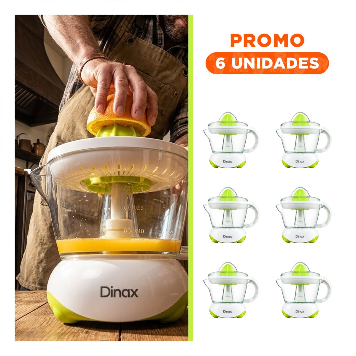 PACK6 CITRUS PROFESIONAL ELECTRICO 1200ML BLANCO BOMA PARA COCINA YREGALO STICKER - 1