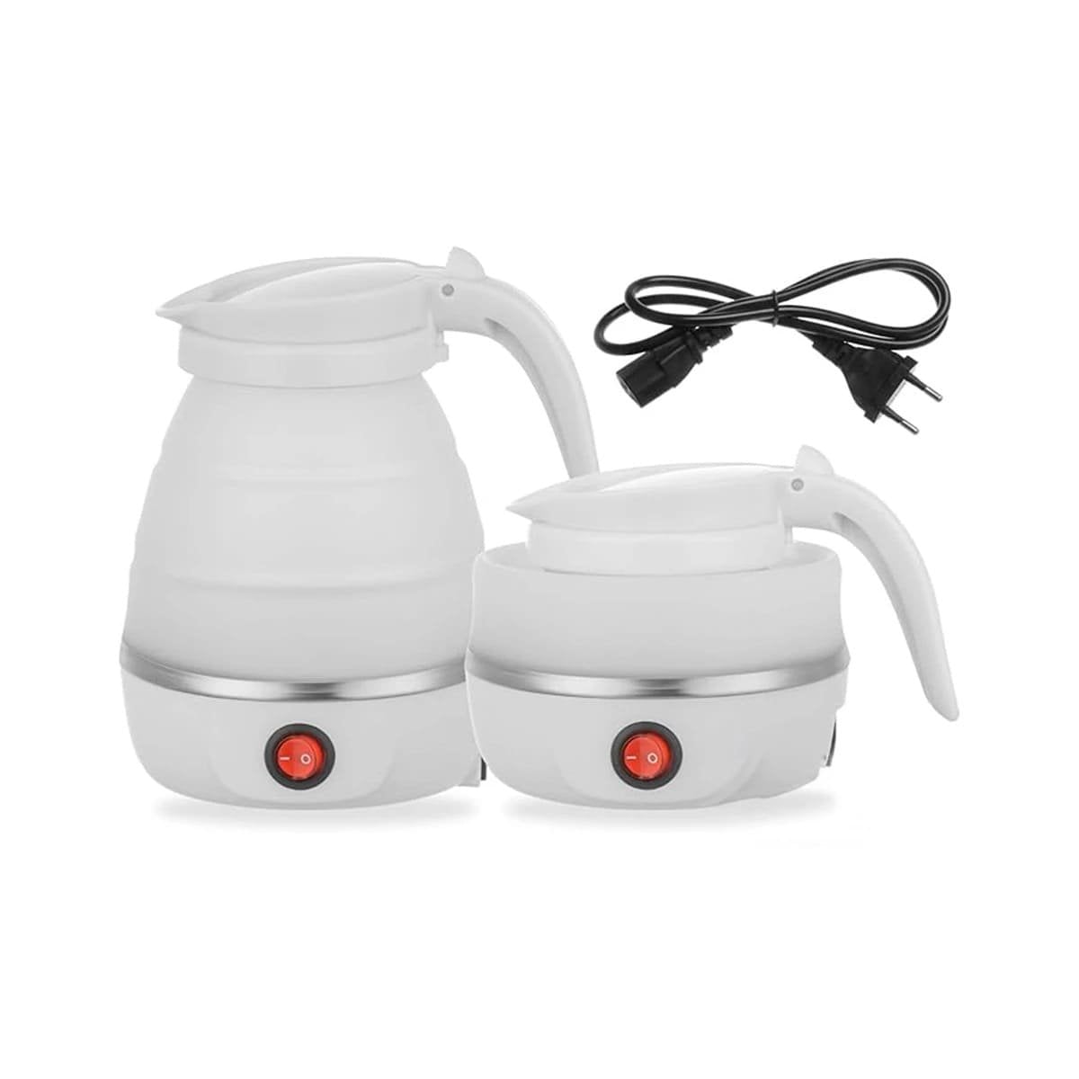 OLLA ELECTRICA PLEGABLE DE SILICONA 600ML BLANCO COMPACTA YREGALO STICKER - 1