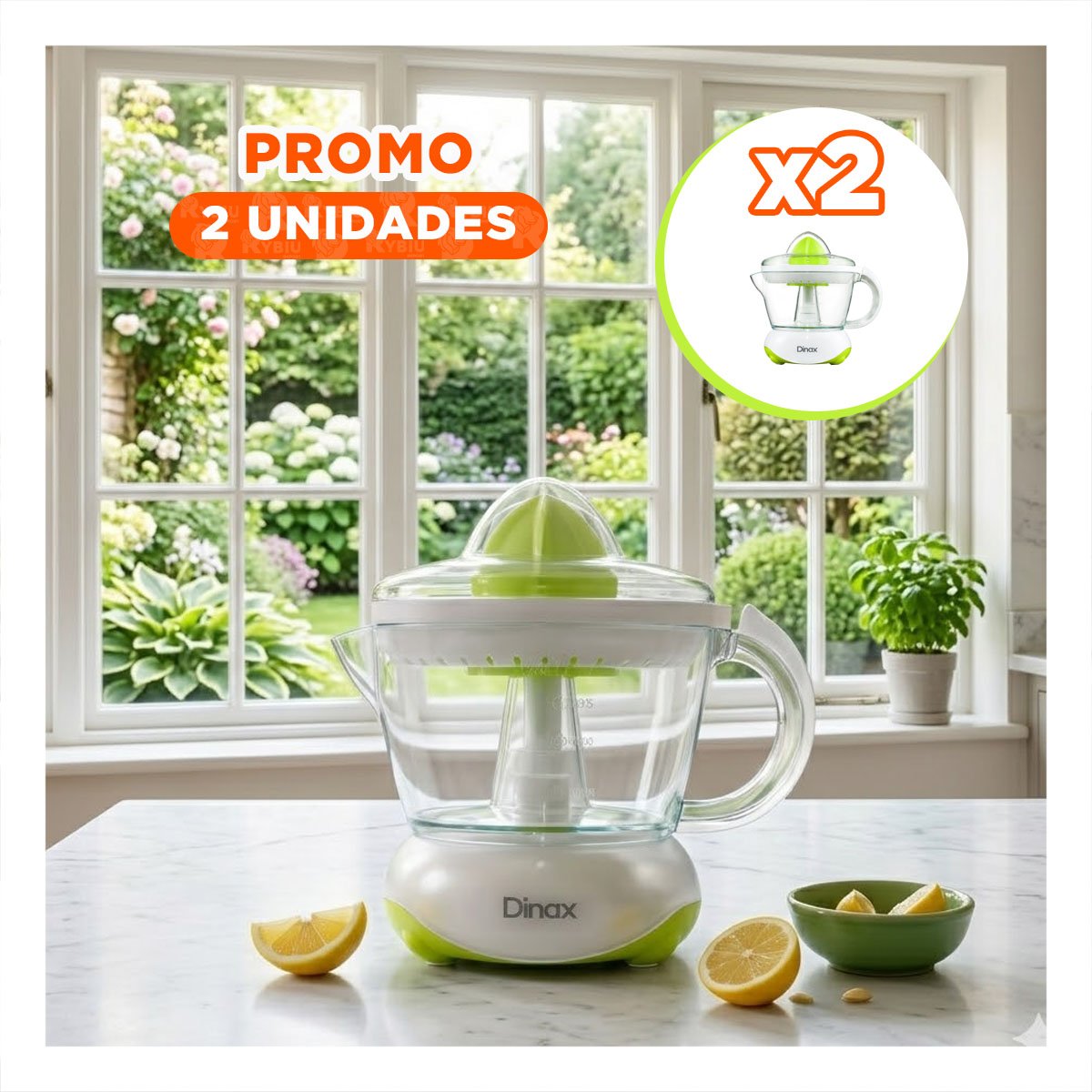PACK2 JUGUERA DE JUGO ELECTRICO 1200ML BLANCO BOMA PARA USO DIARIO YPAPEL REGALO - 1