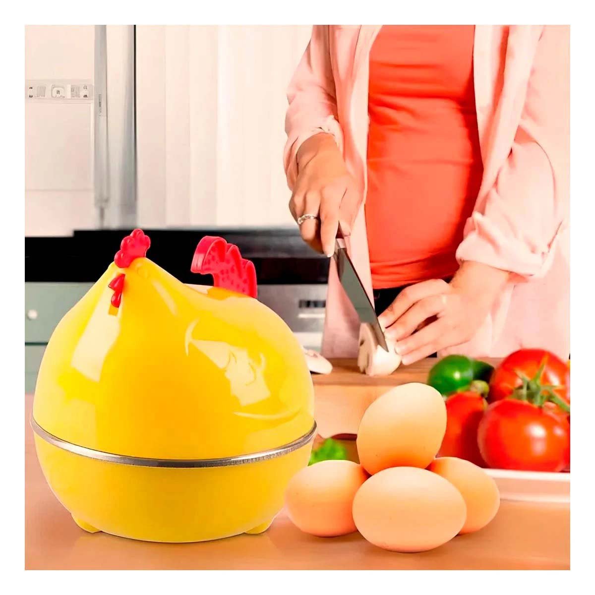 PACK6 EQUIPO PARA COCER HUEVOS GALLINA AMARILLO PARA COCINA - 5