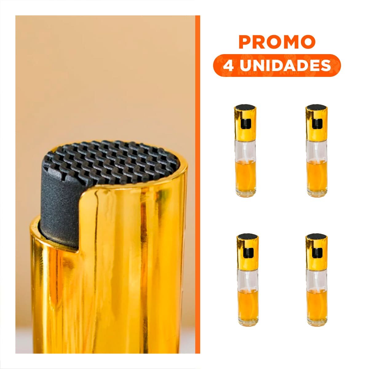 PACK4 ACEITERO EN SPRAY DORADO 100ML CON BOTELLA DE VIDRIO PARA SUS HIJOS - 1
